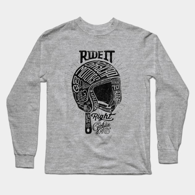 Ride it Right Helmet Long Sleeve T-Shirt by KUMAWAY